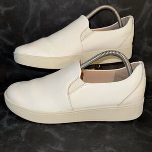 FIT FLOP Sania Skates Urban White Leather Slip On Comfort Shoe Women’s Size 9